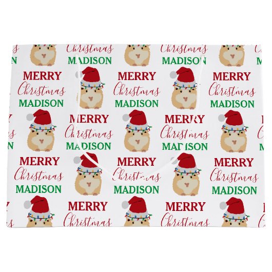 Cute Kersthamster Funny Animal Naam Groot Cadeauzakje (Voorkant)