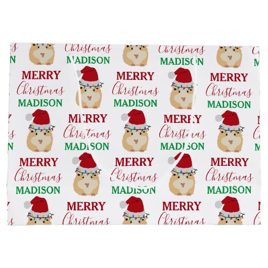 Cute Kersthamster Funny Animal Naam Groot Cadeauzakje (Achterkant)