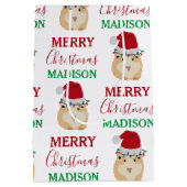 Cute Kersthamster Funny Animal Naam Medium Cadeauzakje (Achterkant)