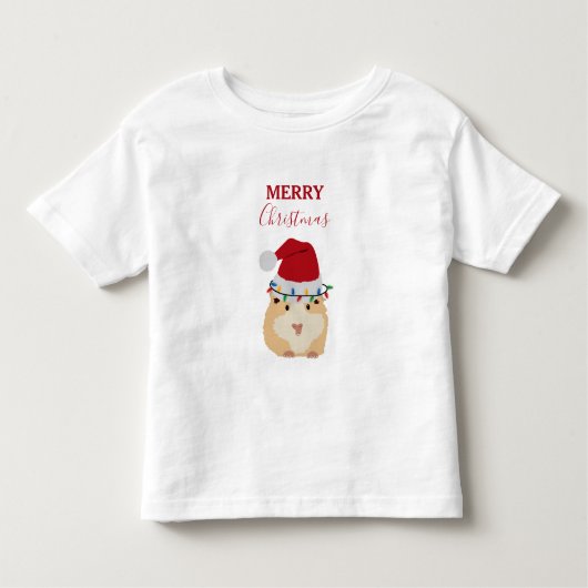 Cute Kersthamster Funny Animal Santa Hat Kinder Shirts (Voorkant)