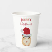 Cute Kersthamster Funny Animal Santa Hat Papieren Bekers (Achterkant)
