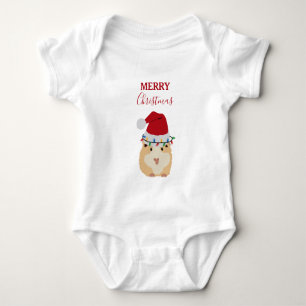Cute Kersthamster Funny Animal Santa Hat Romper