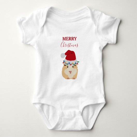 Cute Kersthamster Funny Animal Santa Hat Romper (Voorkant)