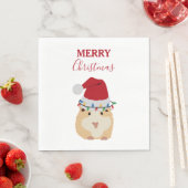 Cute Kersthamster Funny Animal Santa Hat Servet (Insitu)