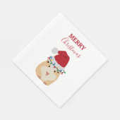 Cute Kersthamster Funny Animal Santa Hat Servet (Hoek)