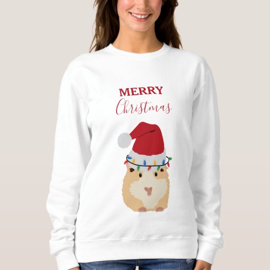 Cute Kersthamster Funny Animal Santa Hat Trui (Voorkant)