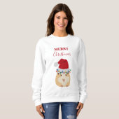 Cute Kersthamster Funny Animal Santa Hat Trui (Voorkant volledig)