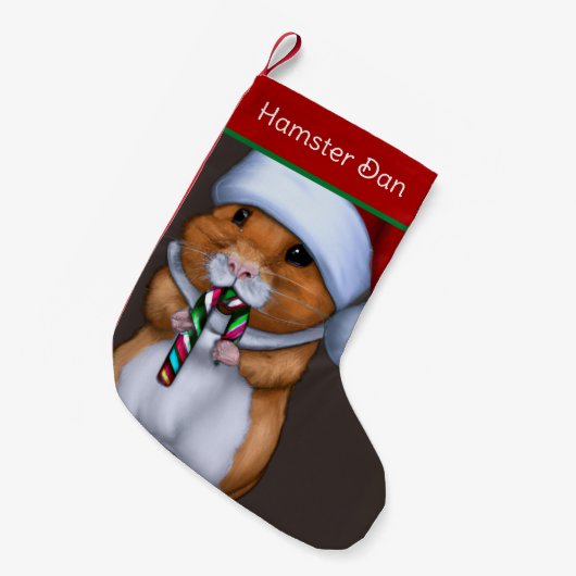 Cute Kersthamster Kleine Kerstsok (Voorkant (Hangend))