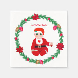 Cute kersthappy baby & denbrek servet
