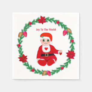 Cute kersthappy baby & denbrek servet