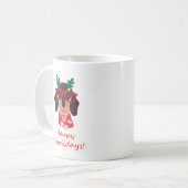 Cute KerstHappy Howlidays Doxie Dachshund Dog Koffiemok (Voorkant links)