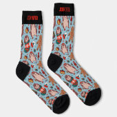 Cute Kersthedelegg Pattern Winter Holiday Sokken (Rechts)