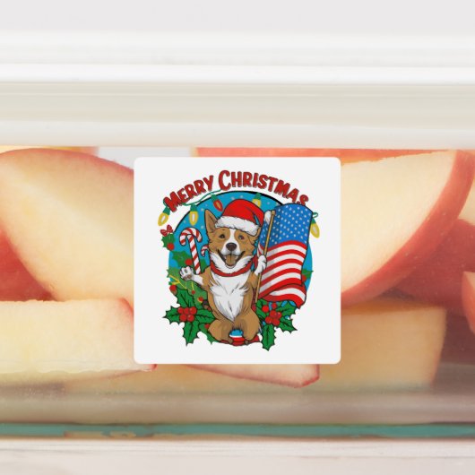 Cute Kersthond Labels (Aangebracht)