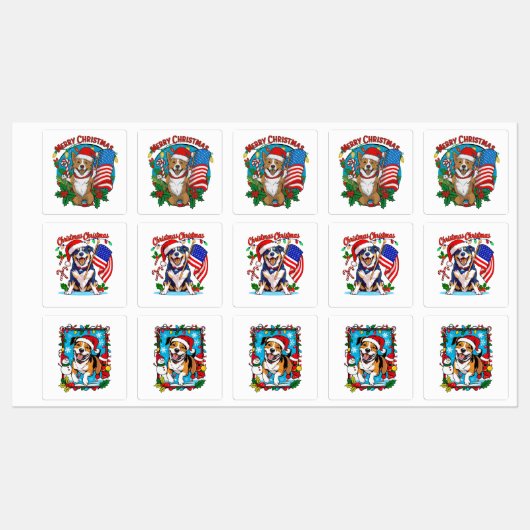 Cute Kersthond Labels (Vel)