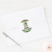 Cute Kersthond Ronde Sticker (Envelop)