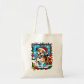 Cute Kersthond Tote Bag (Voorkant)