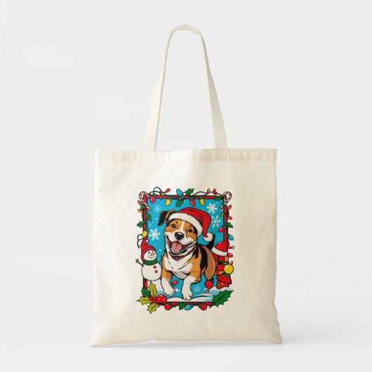 Cute Kersthond Tote Bag (Voorkant)