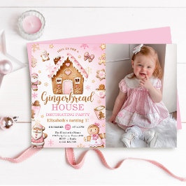 Cute kersthuis decoratie verjaardag foto kaart