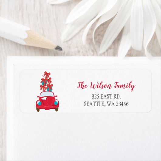 Cute-kerstkaartenadres Etiket (Insitu)