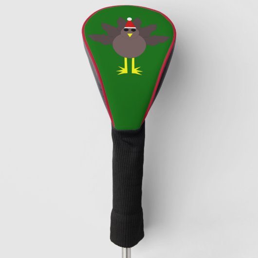 Cute Kerstkalkoen Golf Driver Hoesje Golfheadcover (Voorkant)