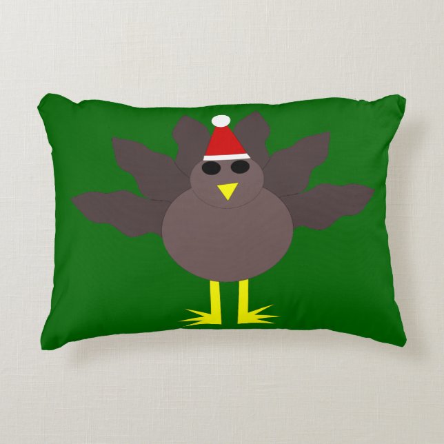 Cute Kerstkalkoen Kussen (Voorkant)