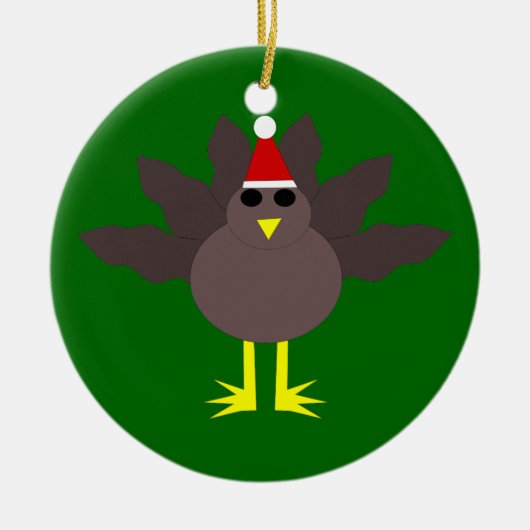 Cute Kerstkalkoen Ornament (Voorkant)