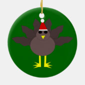 Cute Kerstkalkoen Ornament (Achterkant)