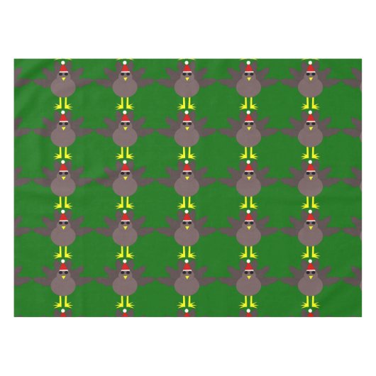 Cute Kerstkalkoen Tafelkleed (Voorkant (Horizontaal))