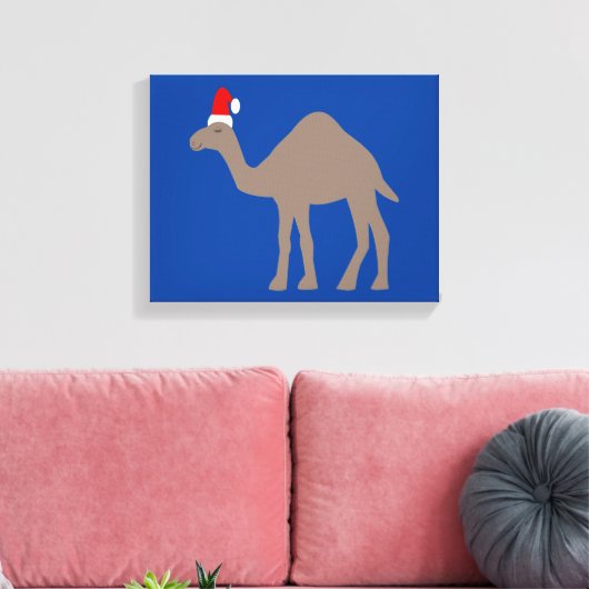 Cute kerstkamel canvas afdruk (Insitu (Woonkamer))