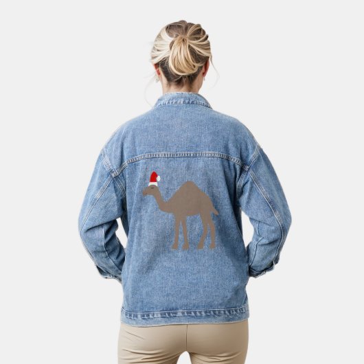 Cute kerstkamel denim jacket (Model)