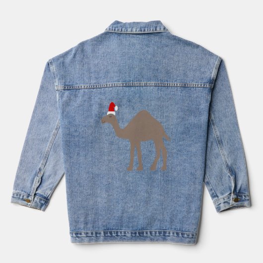 Cute kerstkamel denim jacket (Achterkant)