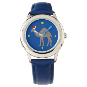 Cute kerstkamel horloge