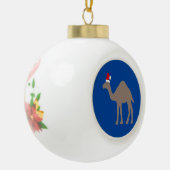 Cute kerstkamel keramische bal ornament (Links)