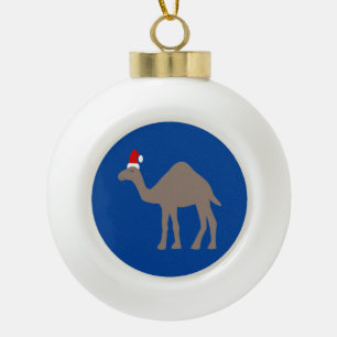 Cute kerstkamel keramische bal ornament