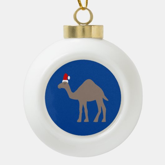 Cute kerstkamel keramische bal ornament (Voorkant)