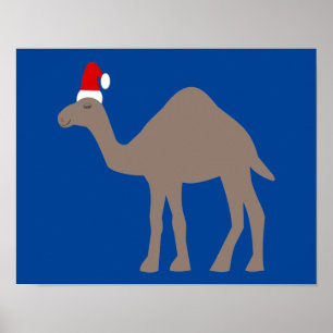 Cute kerstkamel poster