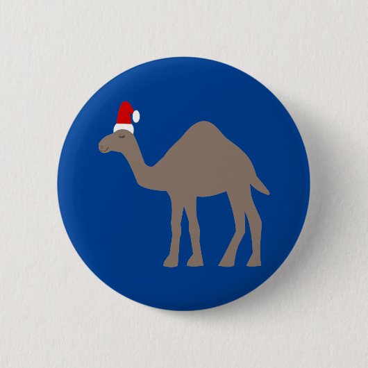 Cute kerstkamel ronde button 5,7 cm (Voorkant)