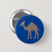 Cute kerstkamel ronde button 5,7 cm (Voorkant /achterkant)