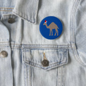 Cute kerstkamel ronde button 5,7 cm (In situ)