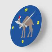 Cute kerstkamel ronde klok (Hoek)