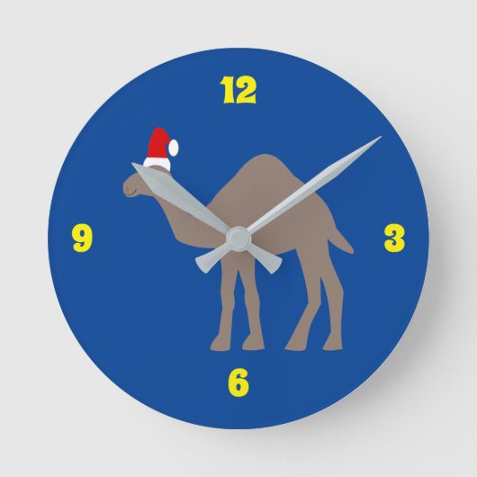 Cute kerstkamel ronde klok (Voorkant)