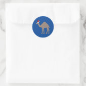 Cute kerstkamel ronde sticker (Tas)