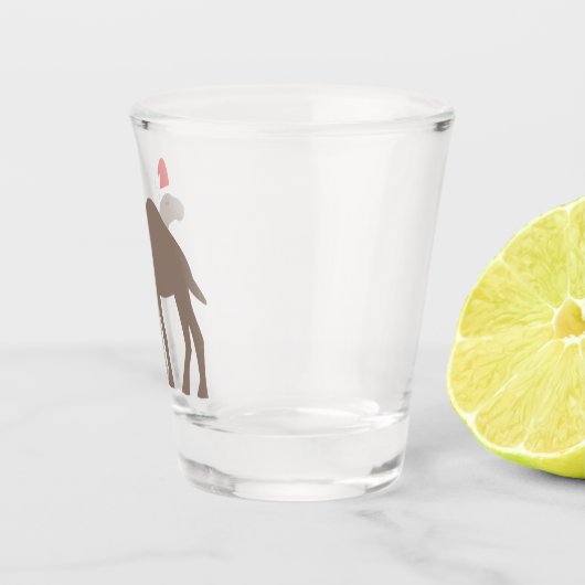 Cute kerstkamel shot glas (Rechts)