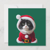 Cute kerstkat kaart (Voorkant)