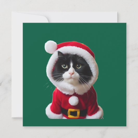 Cute kerstkat kaart (Voorkant)