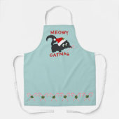 Cute kerstkat Meowy Catmas Holiday Schort (Voorkant)