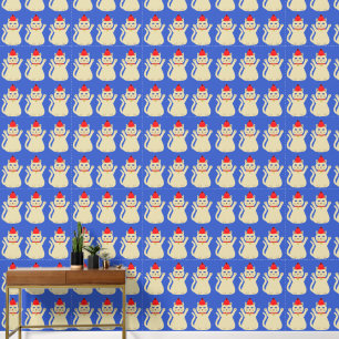 Cute Kerstkat Patroon Behang