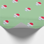 Cute Kerstkat Patroon Cadeaupapier (Hoek)