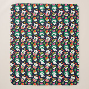 Cute kerstkatten Sherpa Blanket Deken