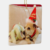 Cute Kerstkeramisch Ornament met rode keramische k (Rechts)